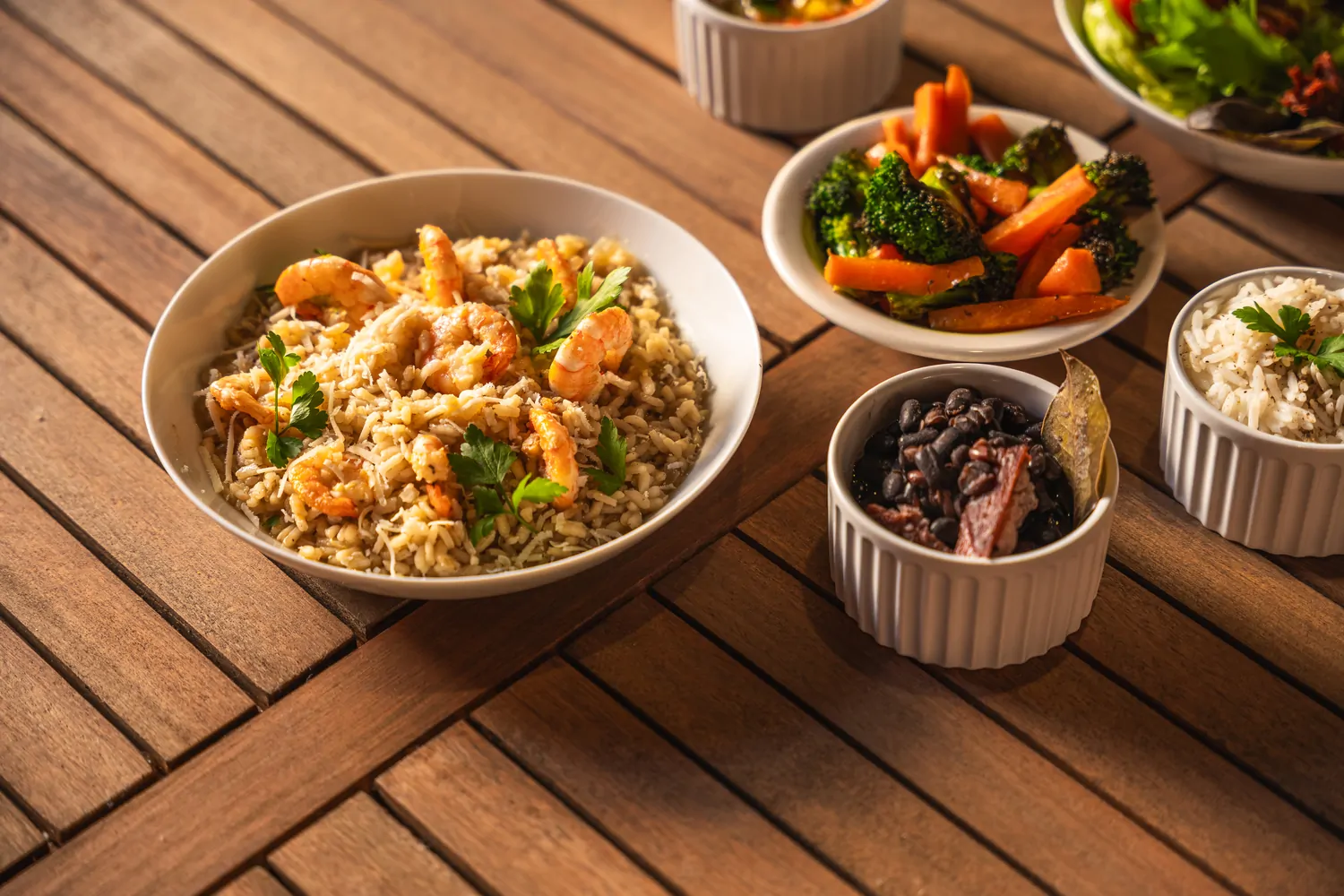 Starry night sky over rocky peaks