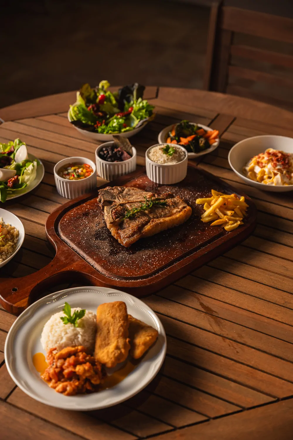 Misty mountain valley with clouds